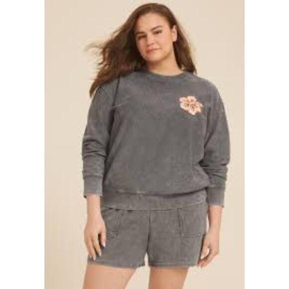 Corded Floral Sweatshirt - Picture 1 of 4